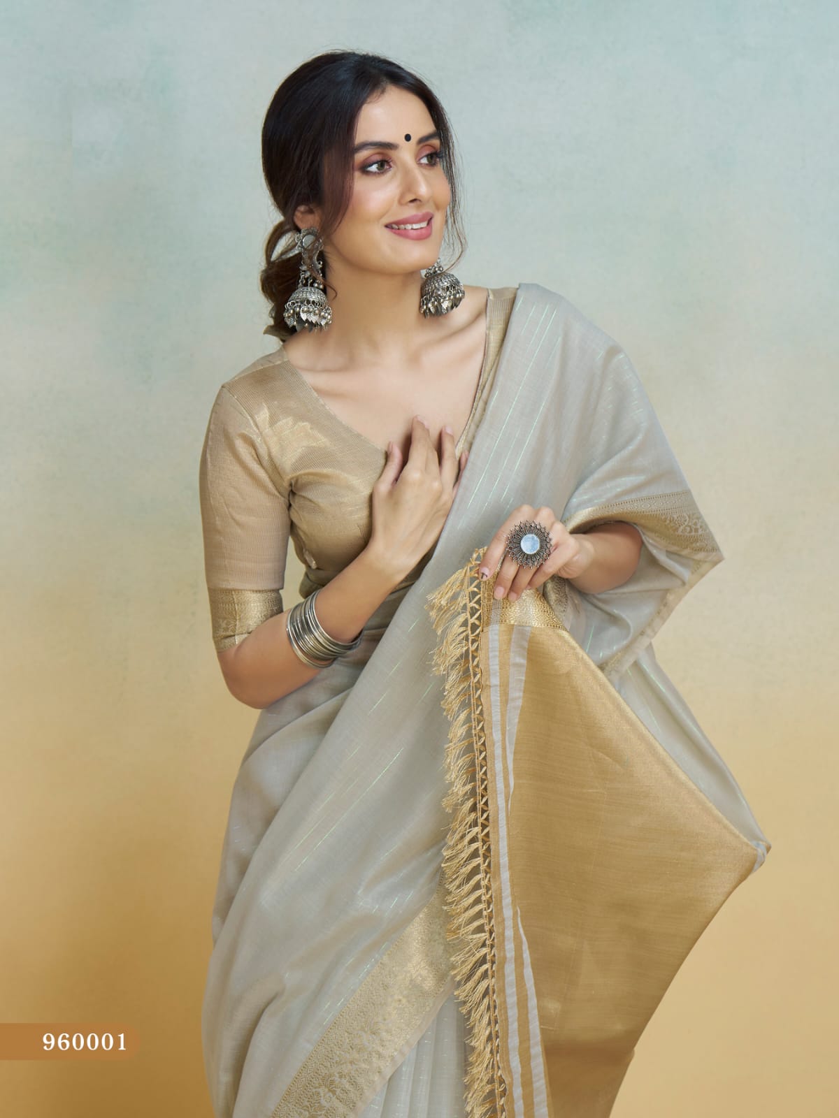 Women's Pure Handloom Khadi Silk Woven Border Saree