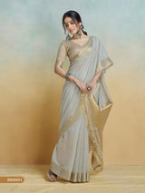 Women's Pure Handloom Khadi Silk Woven Border Saree