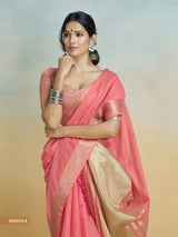 Women's Pure Handloom Khadi Silk Woven Border Saree