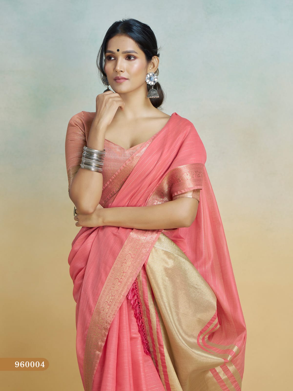 Women's Pure Handloom Khadi Silk Woven Border Saree