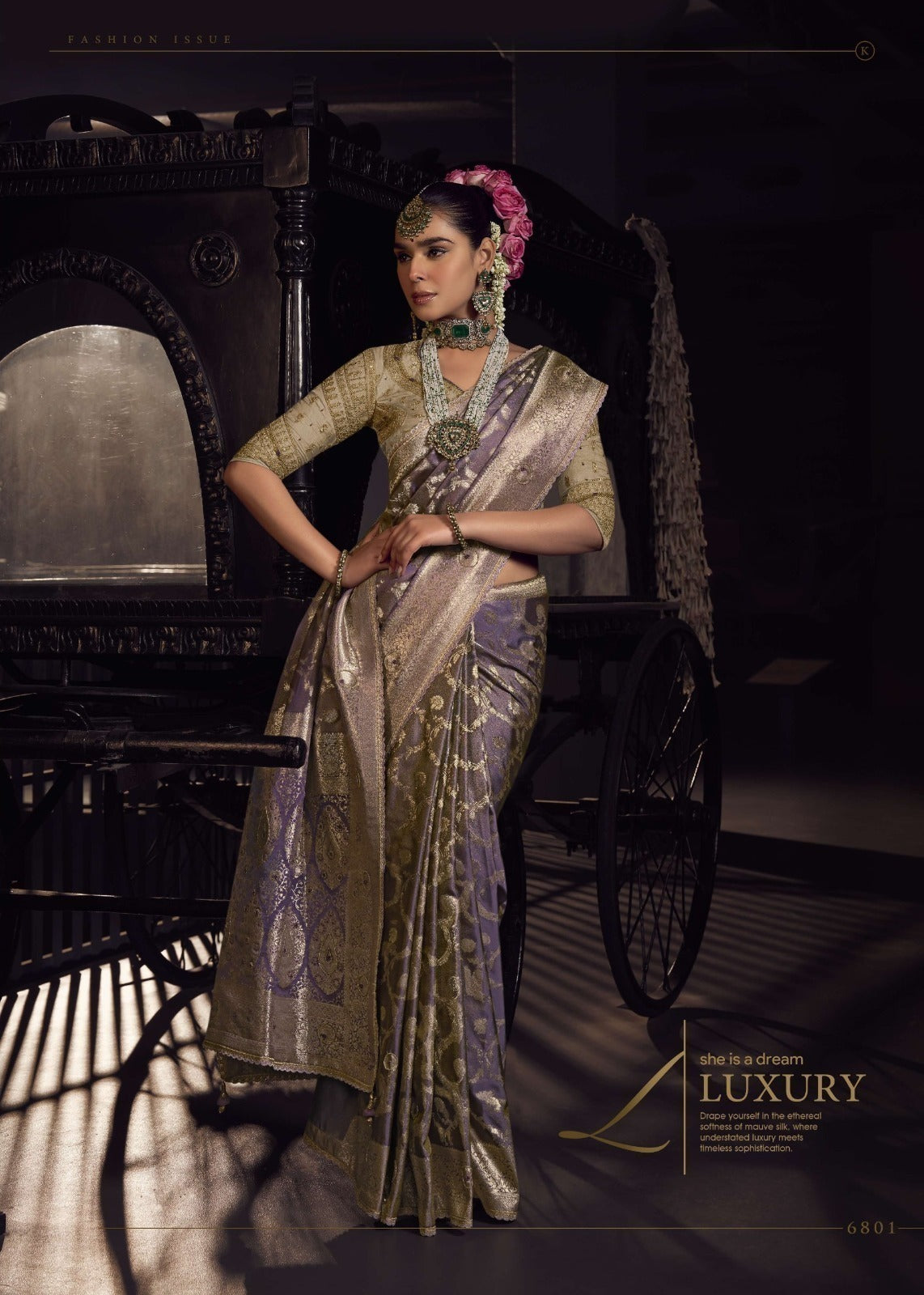 Pure Viscose Tissue Saree with Handworked Pallu