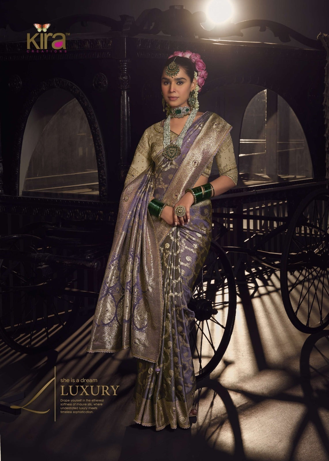 Pure Viscose Tissue Saree with Handworked Pallu