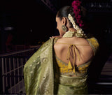Pure Viscose Tissue Saree with Handworked Pallu