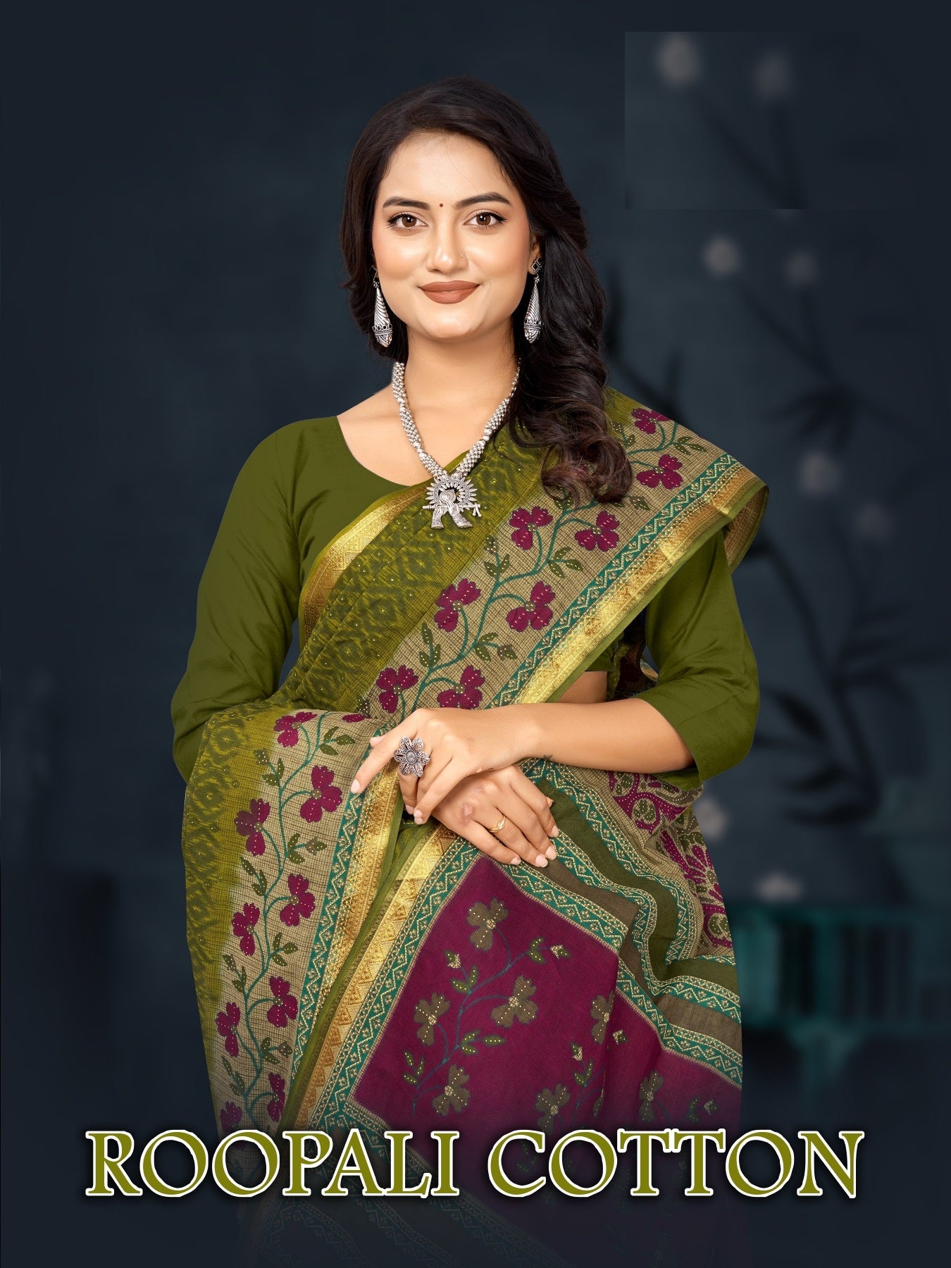 Roopali Cotton Fancy Saree – 8 Pcs Set -Printed Cotton Fabric M.R. Saree Emporium