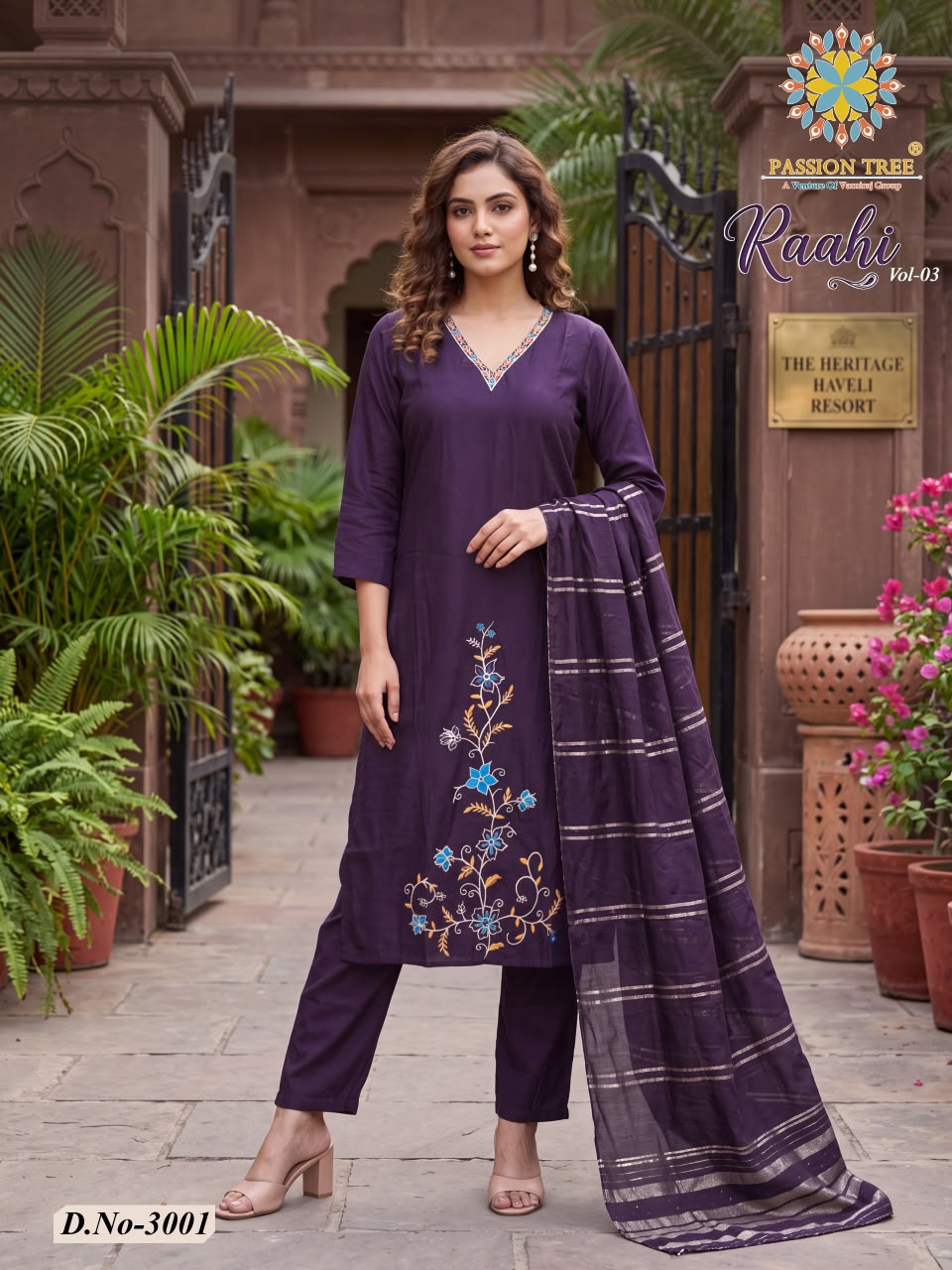 Passion Tree Raahi Vol 3 Roman Silk Embroidery 8 Pcs Set