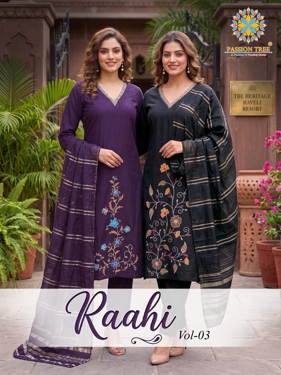 Passion Tree Raahi Vol 3 Roman Silk Embroidery 8 Pcs Set