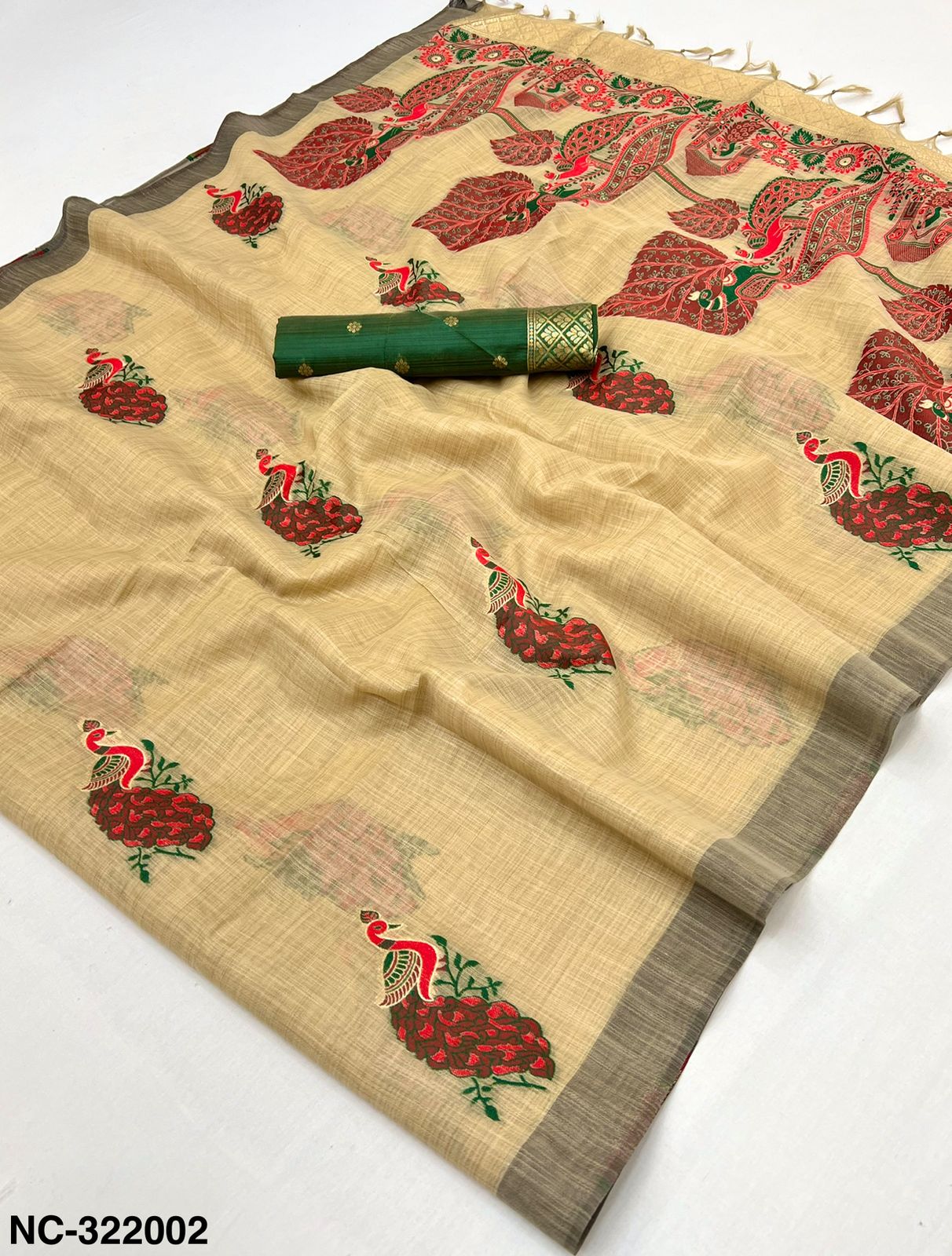 RajMata Nakshtra Series Soft Cotton Saree - Elegant Jamdani Style Weaving Traditional Woven Cotton Saree