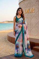 RajMata Ruby Crepe 8 Pcs Set  Soft Italian Crepe with Fancy Digital Prints