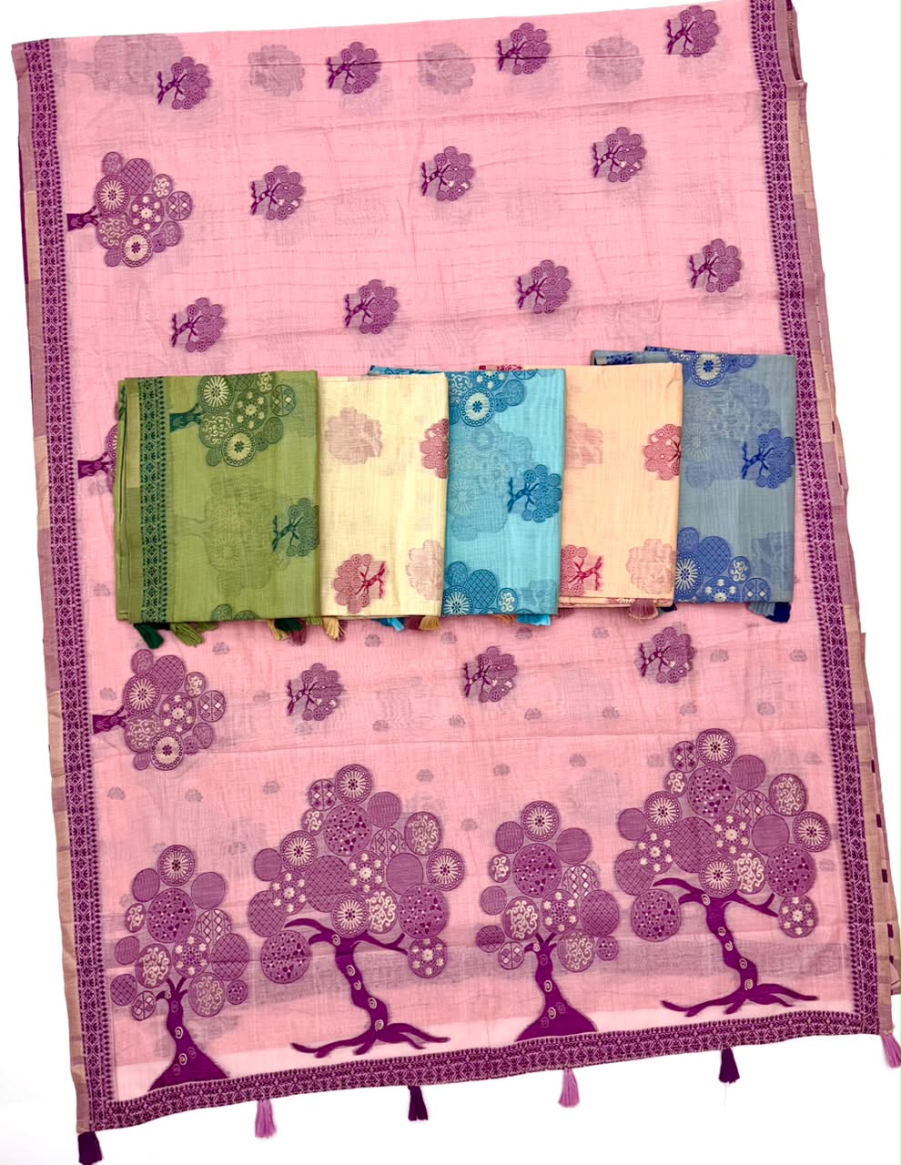 Tapti Cotton Saree - Soft Cotton with Fancy Jamdani Style Weaving