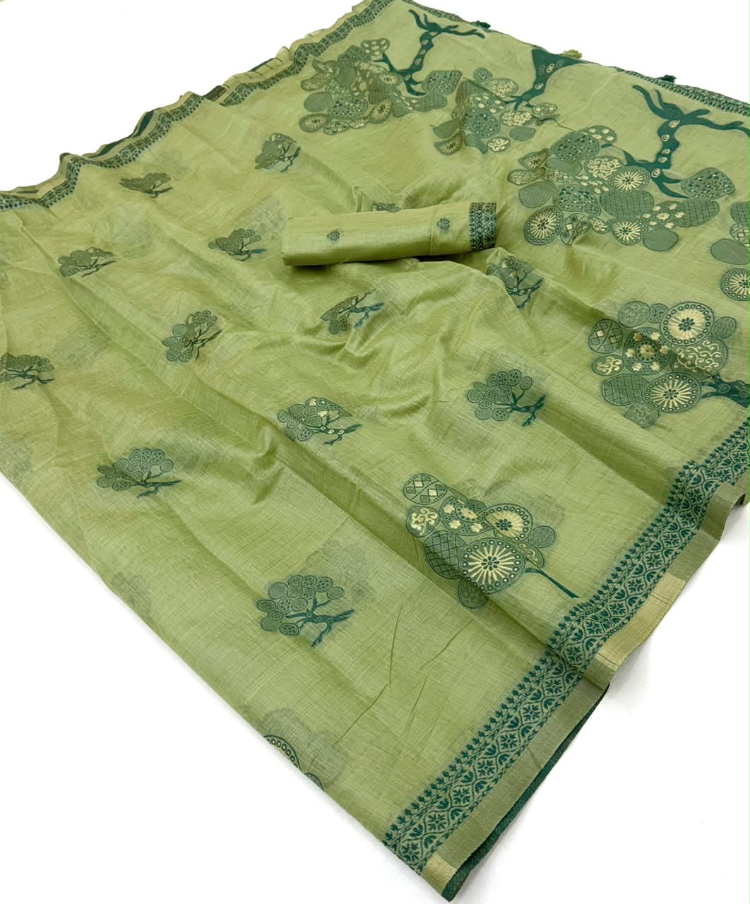 Tapti Cotton Saree - Soft Cotton with Fancy Jamdani Style Weaving