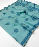 Tapti Cotton Saree - Soft Cotton with Fancy Jamdani Style Weaving