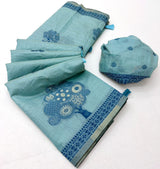Tapti Cotton Saree - Soft Cotton with Fancy Jamdani Style Weaving