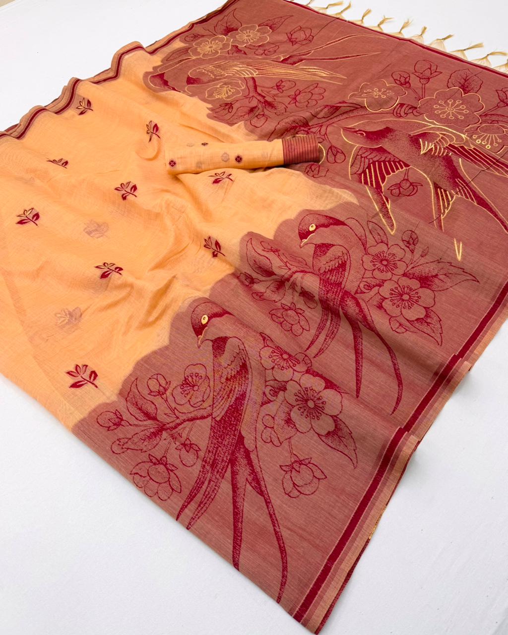 RajMata Tapti Cotton Saree - Fancy Jamdani Weaving