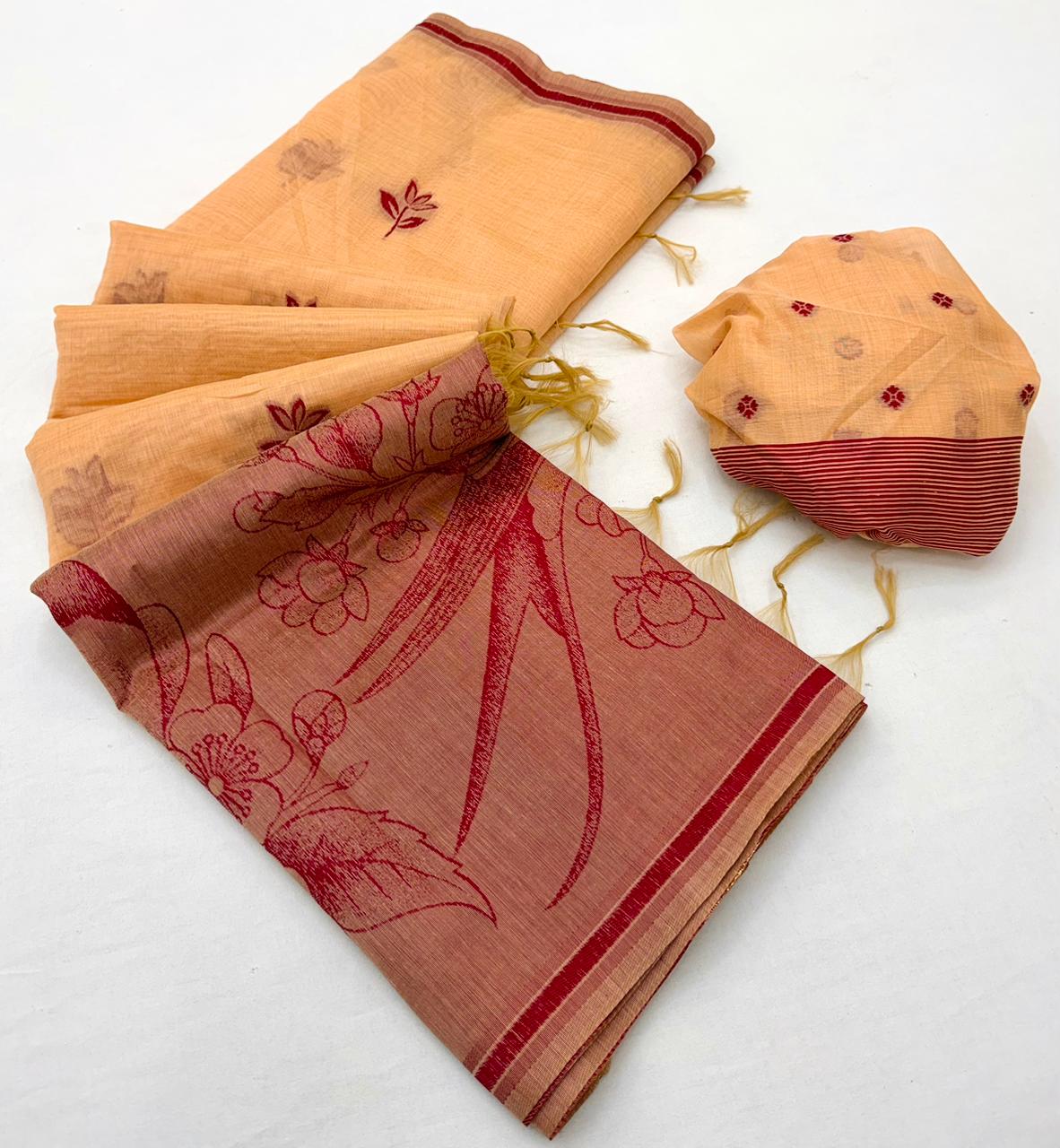 RajMata Tapti Cotton Saree - Fancy Jamdani Weaving