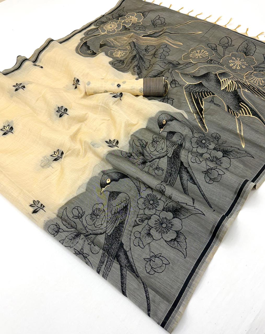 RajMata Tapti Cotton Saree - Fancy Jamdani Weaving