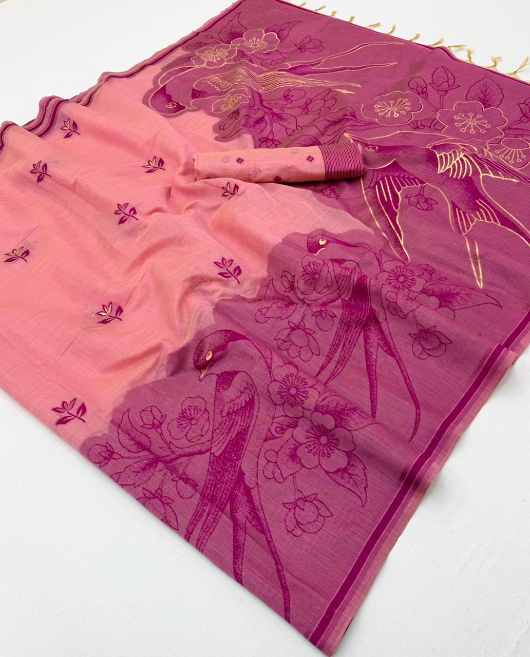 RajMata Tapti Cotton Saree - Fancy Jamdani Weaving