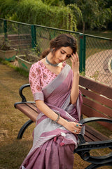 RajPath Abhirupi Silk Soft Linen Silk Saree - Khadi Design
