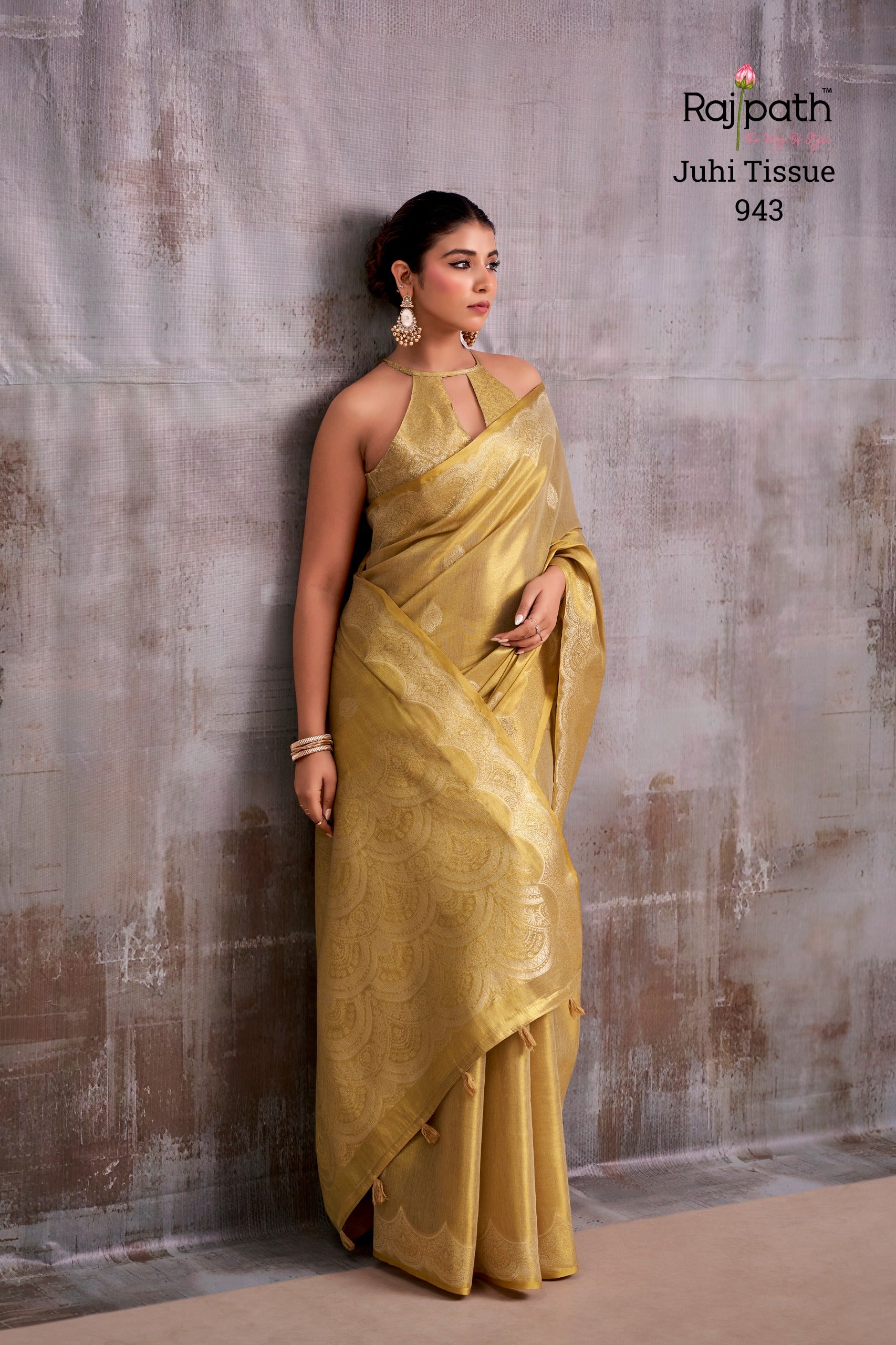 Premium Tissue Silk Saree with Elegant Woven Border