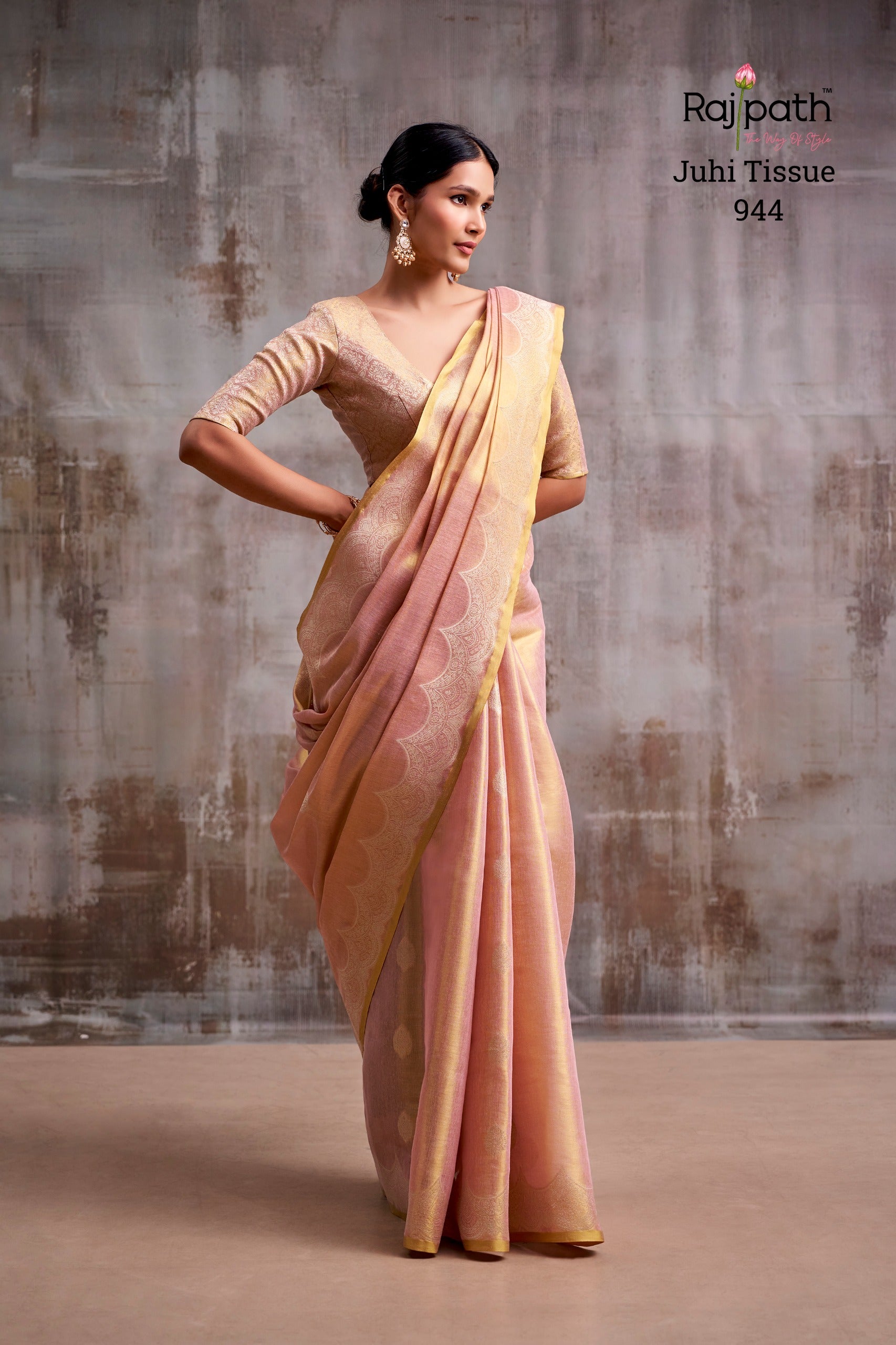 Premium Tissue Silk Saree with Elegant Woven Border