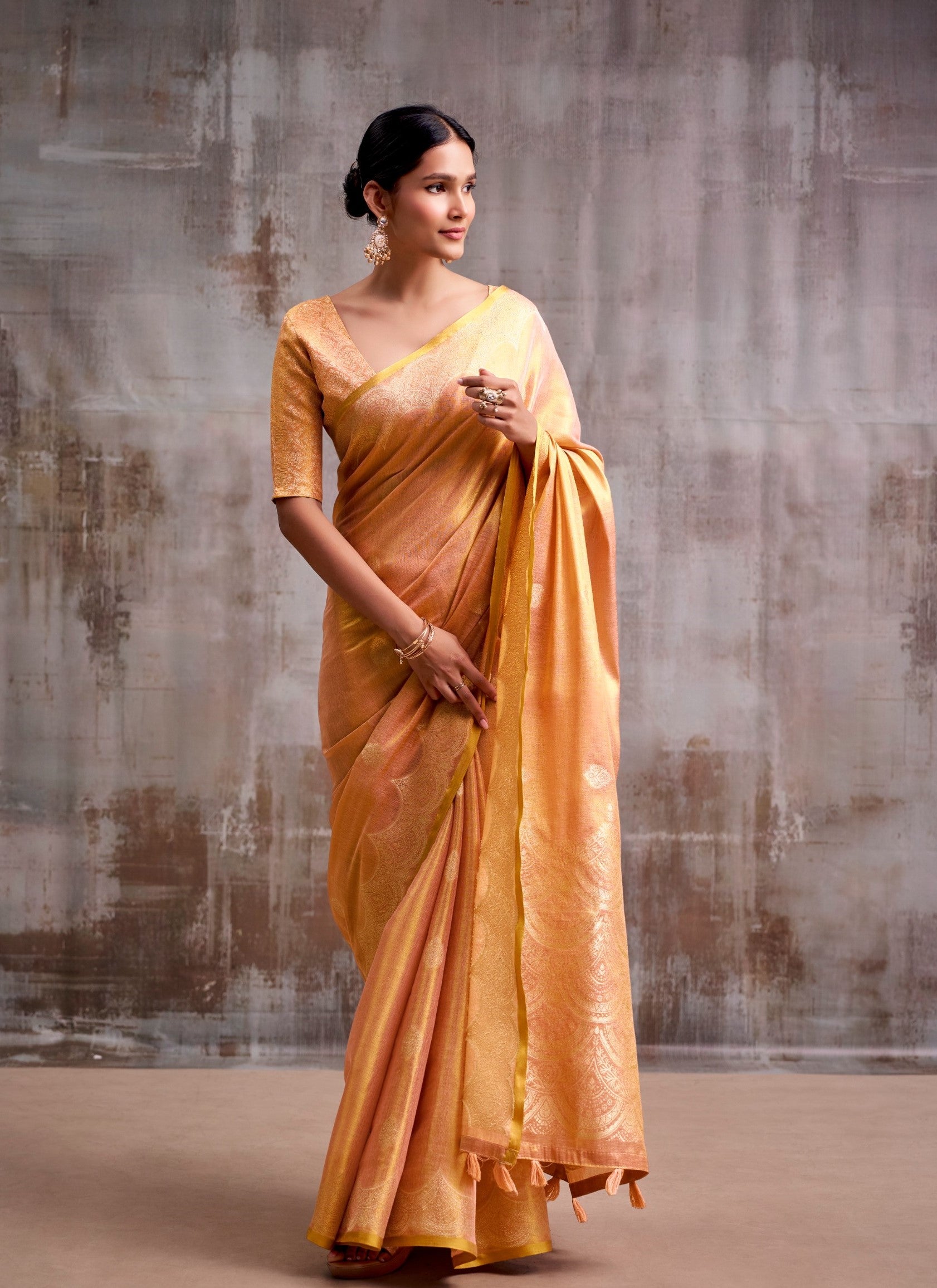 Premium Tissue Silk Saree with Elegant Woven Border