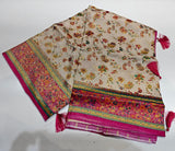 RajPath Pashmina Position Print Saree - Pure Viscose Satin 3 Pcs Set