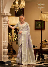 RajPath Shella Soft Satin Silk Saree With Rich Woven Design - Elegant Party Wear Saree With Blouse - M.R. Saree Emporium