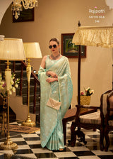 RajPath Shella Soft Satin Silk Saree With Rich Woven Design - Elegant Party Wear Saree With Blouse - M.R. Saree Emporium