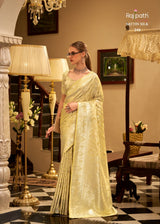 RajPath Shella Soft Satin Silk Saree With Rich Woven Design - Elegant Party Wear Saree With Blouse - M.R. Saree Emporium