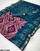 Rajyog Elephanta Mangalgiri Cotton Saree with Shibory Print & Jacquard Zari Border - 4 Piece Set & Single Piece Available - M.R. Saree Emporium