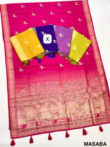 Rajyog Masaba Pure Viscose Saree with Zari Weaving & Hand Dyeing - 4 Piece Set & Single Piece Available - M.R. Saree Emporium