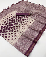 Rajyog Rishika Cotton Silk Saree with Self Weaving & Printed Design (8 Design) – M.R. Saree Emporium
