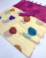 Rang Chanderi Linen Saree - Paper Mirror Work Bandhej Print Saree with Designer Blouse - M.R. Saree Emporium