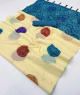 Rang Chanderi Linen Saree - Paper Mirror Work Bandhej Print Saree with Designer Blouse - M.R. Saree Emporium