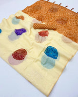 Rang Chanderi Linen Saree - Paper Mirror Work Bandhej Print Saree with Designer Blouse - M.R. Saree Emporium