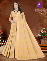 B. Vijay & Co. Rani Priya Pastel W.B.P Mustard Yellow Printed Cotton Saree – 8 Pcs Set-M.R. Saree Emporium