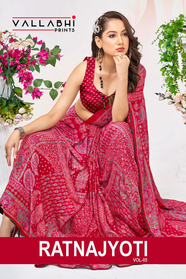 Ratnajyoti Vol-05 Saree – 6 Pcs Set | Vallabhi Prints – M.R. Saree Emporium