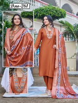 Roman Silk Embroidered Kurti Pant Dupatta Set - Designer Ethnic 4 Pc Set - M.R. Saree Emporium
