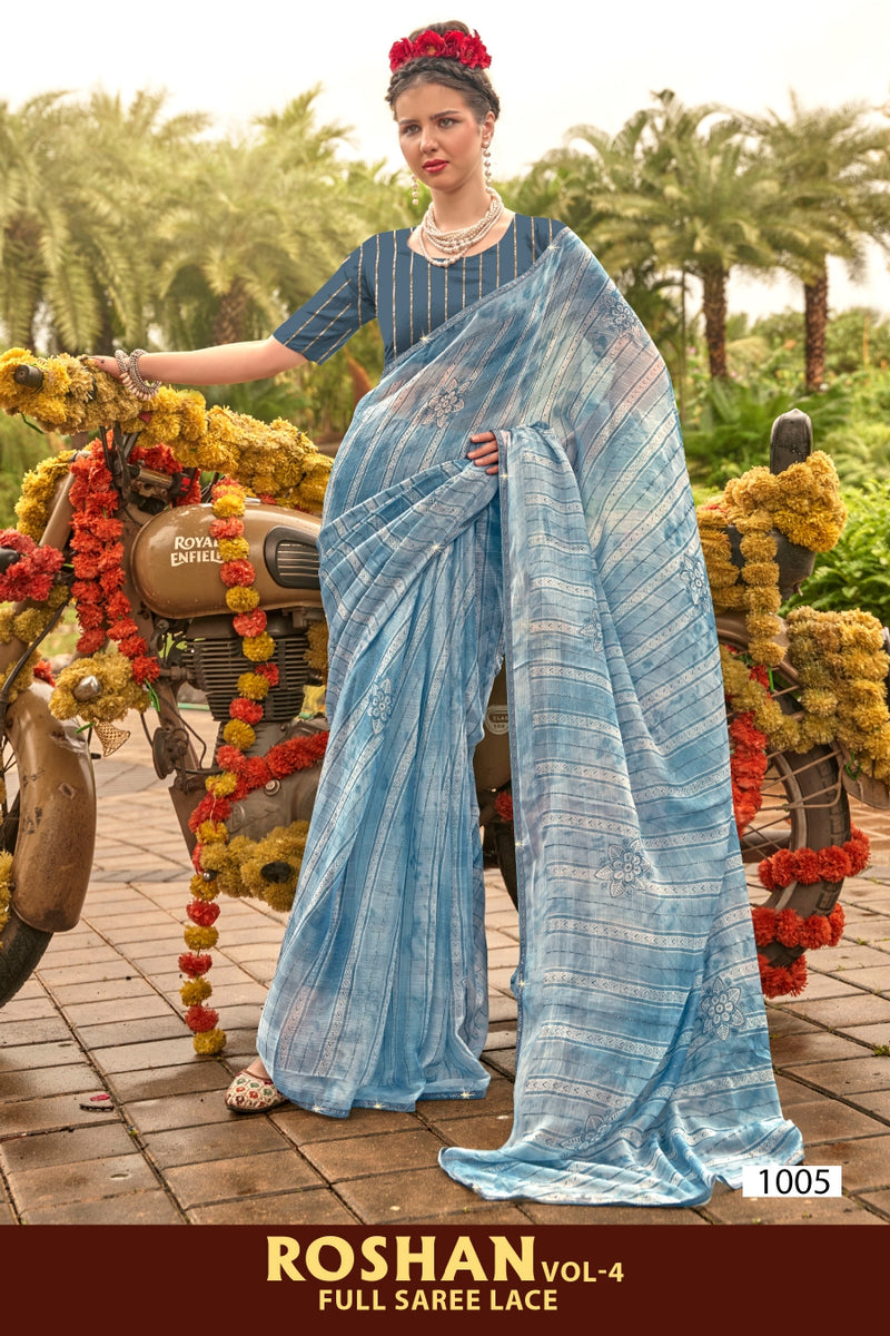 Roshan Vol-04 Simmar Chiffon Saree with Running Blouse – M.R. Saree Emporium