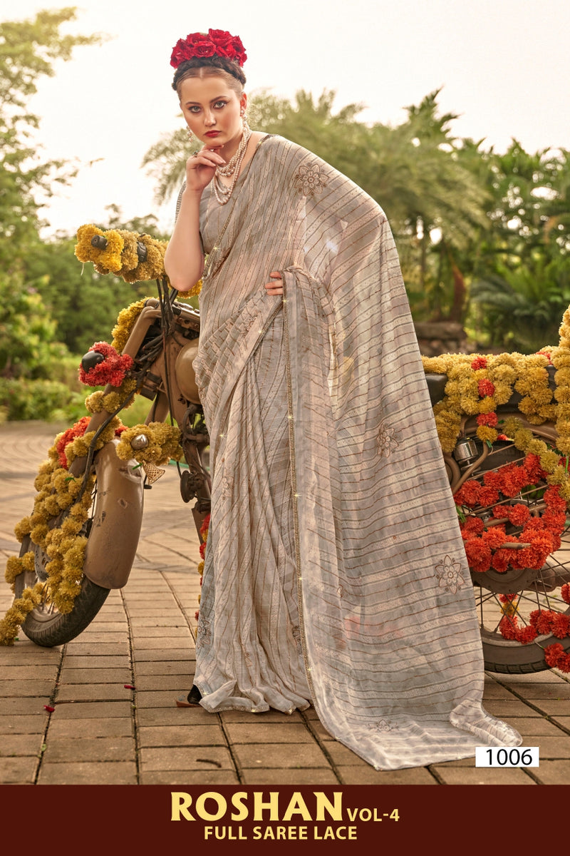 Roshan Vol-04 Simmar Chiffon Saree with Running Blouse – M.R. Saree Emporium