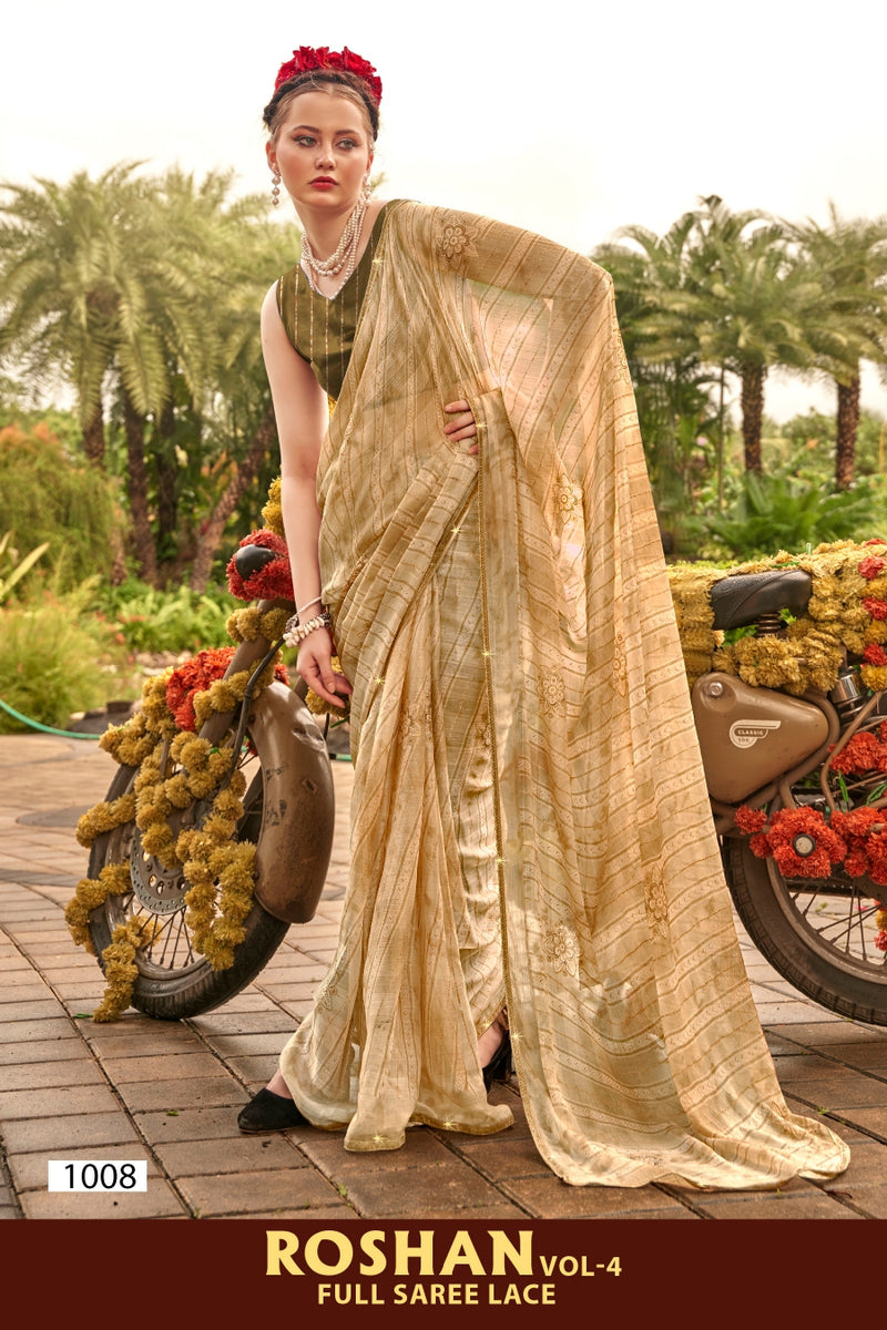 Roshan Vol-04 Simmar Chiffon Saree with Running Blouse – M.R. Saree Emporium
