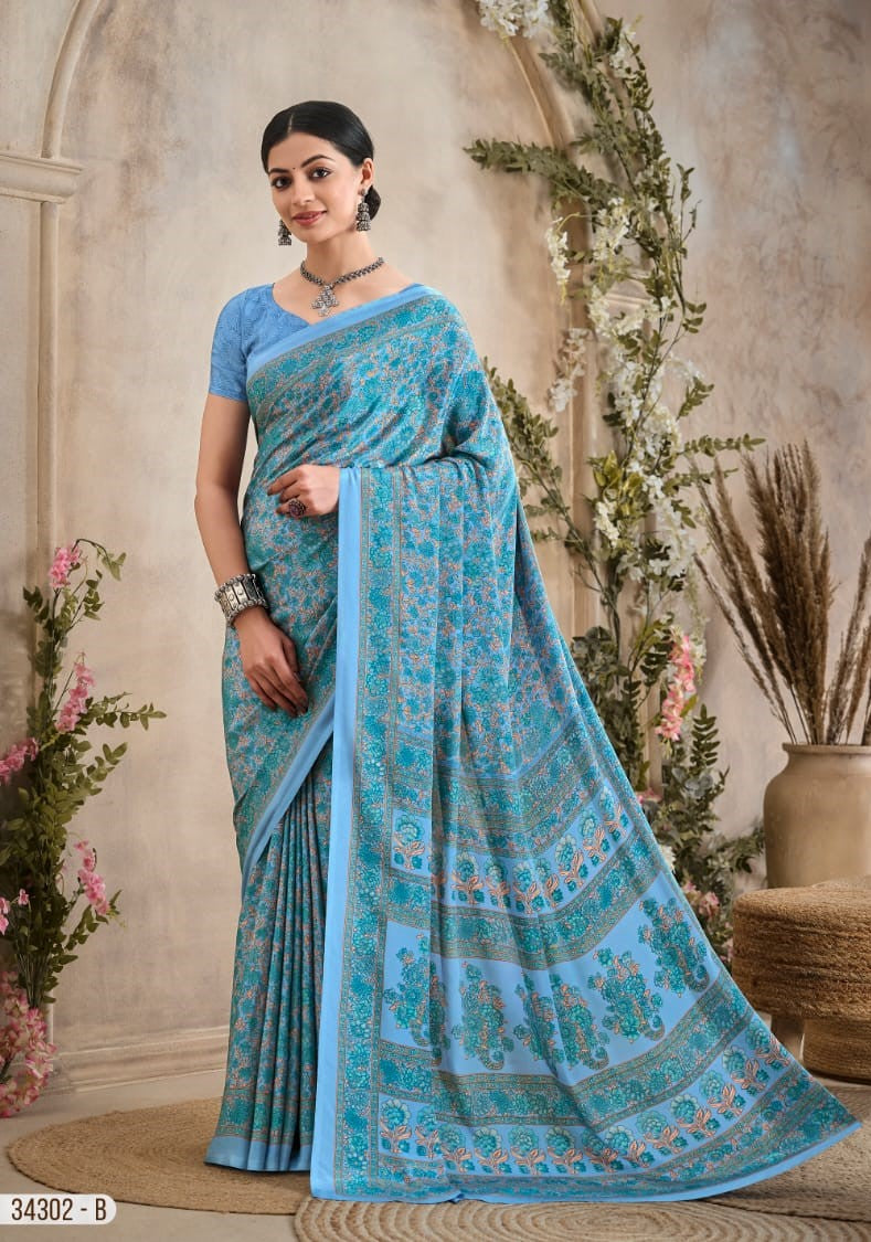 Ruchi Saree Vedanta Silk Vol 36 Silk Crepe Saree - 12 Pcs Set