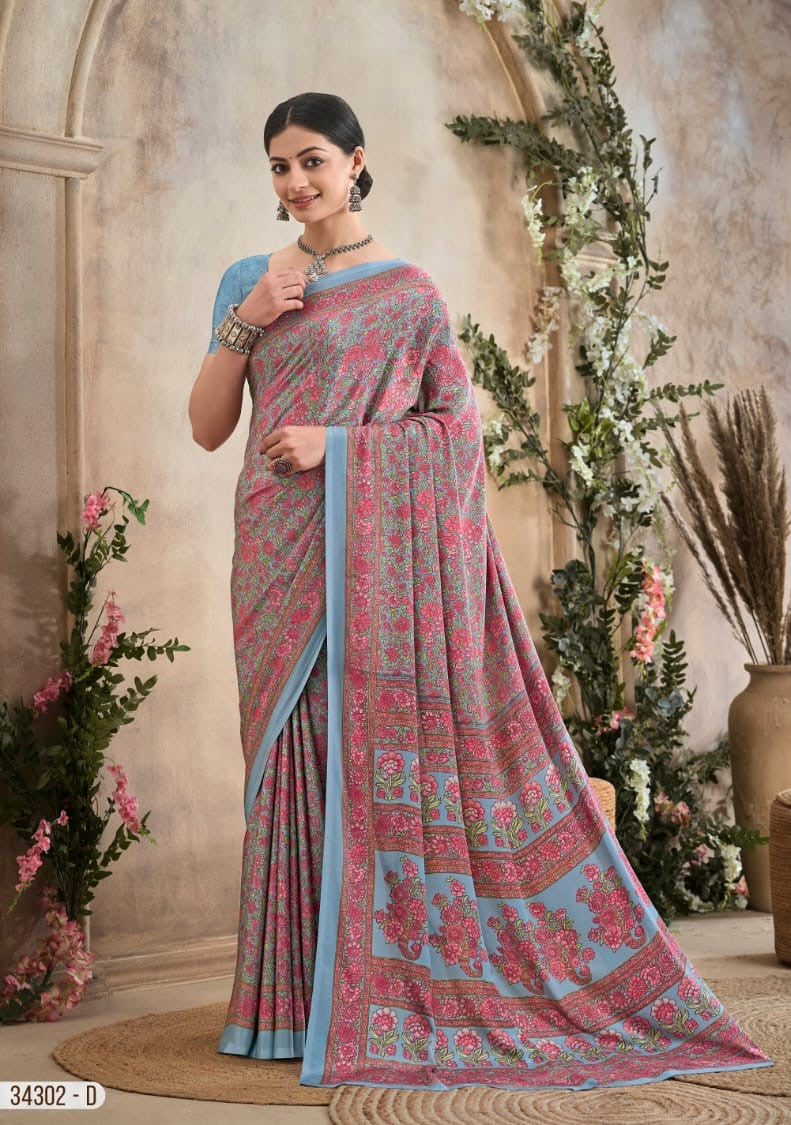 Ruchi Saree Vedanta Silk Vol 36 Silk Crepe Saree - 12 Pcs Set