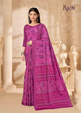 Ruchi Vedanta Silk-54 Silk Crepe Saree - Unique Print Designer Collection