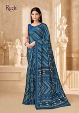 Ruchi Vedanta Silk-54 Silk Crepe Saree - Unique Print Designer Collection