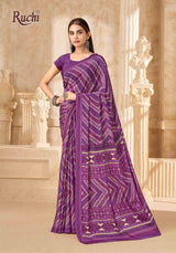 Ruchi Vedanta Silk-54 Silk Crepe Saree - Unique Print Designer Collection