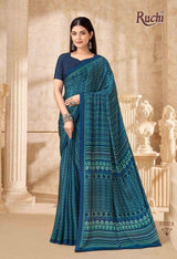 Ruchi Vedanta Silk-54 Silk Crepe Saree - Unique Print Designer Collection