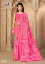 Ruchi Vedanta Silk-55 Silk Crepe Printed Saree - 12 PCS Set