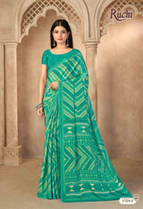 Ruchi Vedanta Silk-55 Silk Crepe Printed Saree - 12 PCS Set