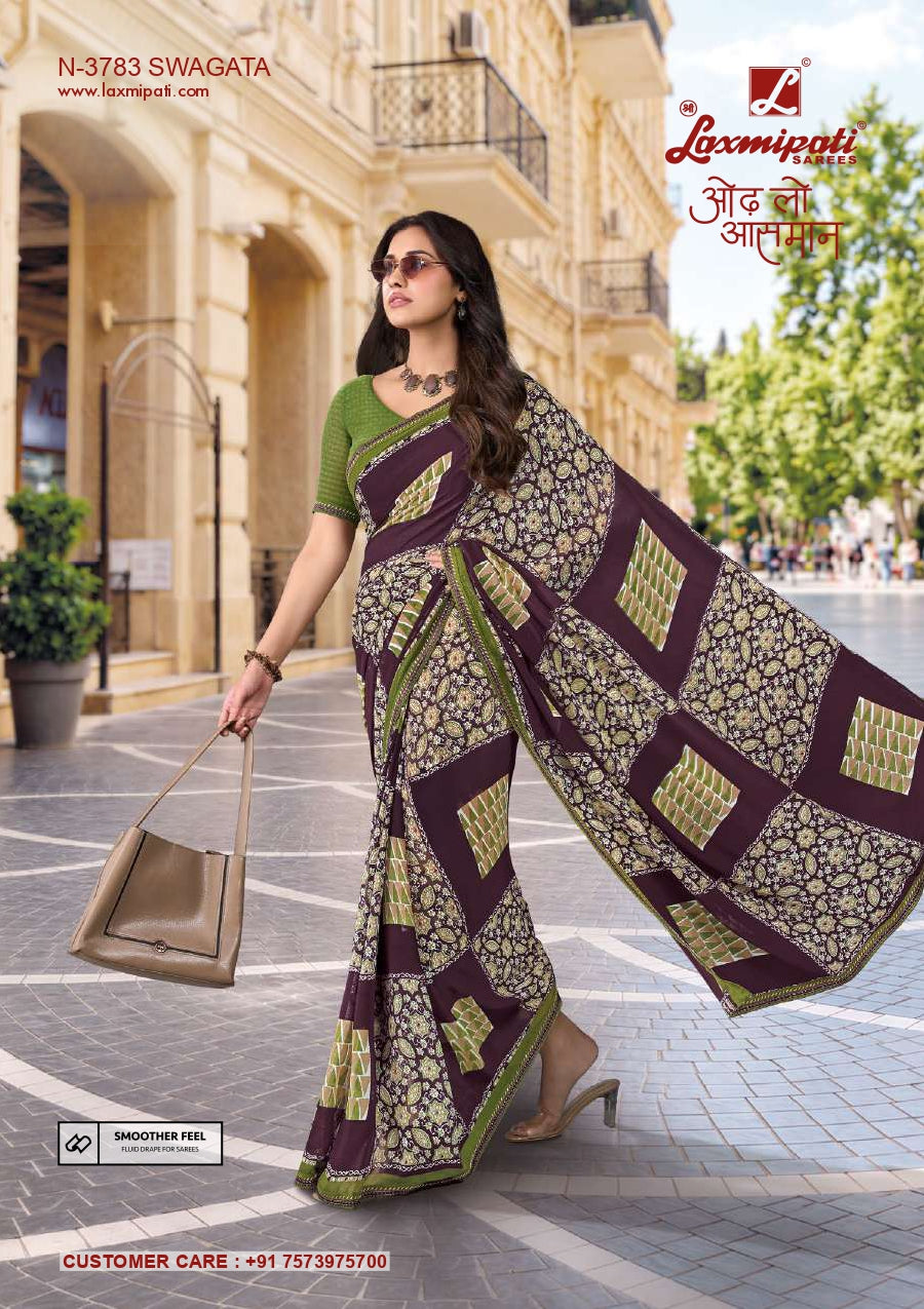 Laxmipati Rudramala Floral Printed Saree - 12 Pcs Set