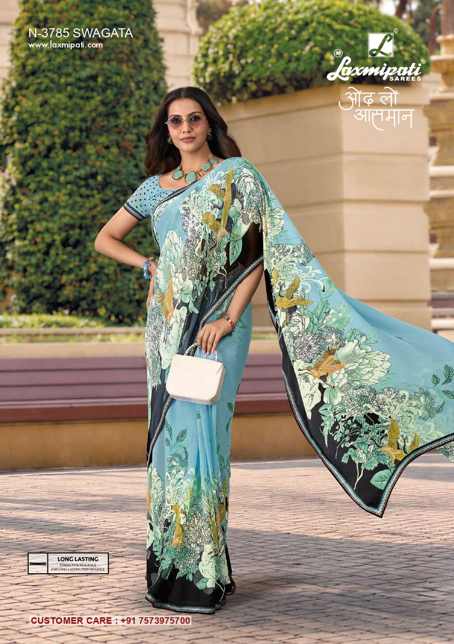 Laxmipati Rudramala Floral Printed Saree - 12 Pcs Set